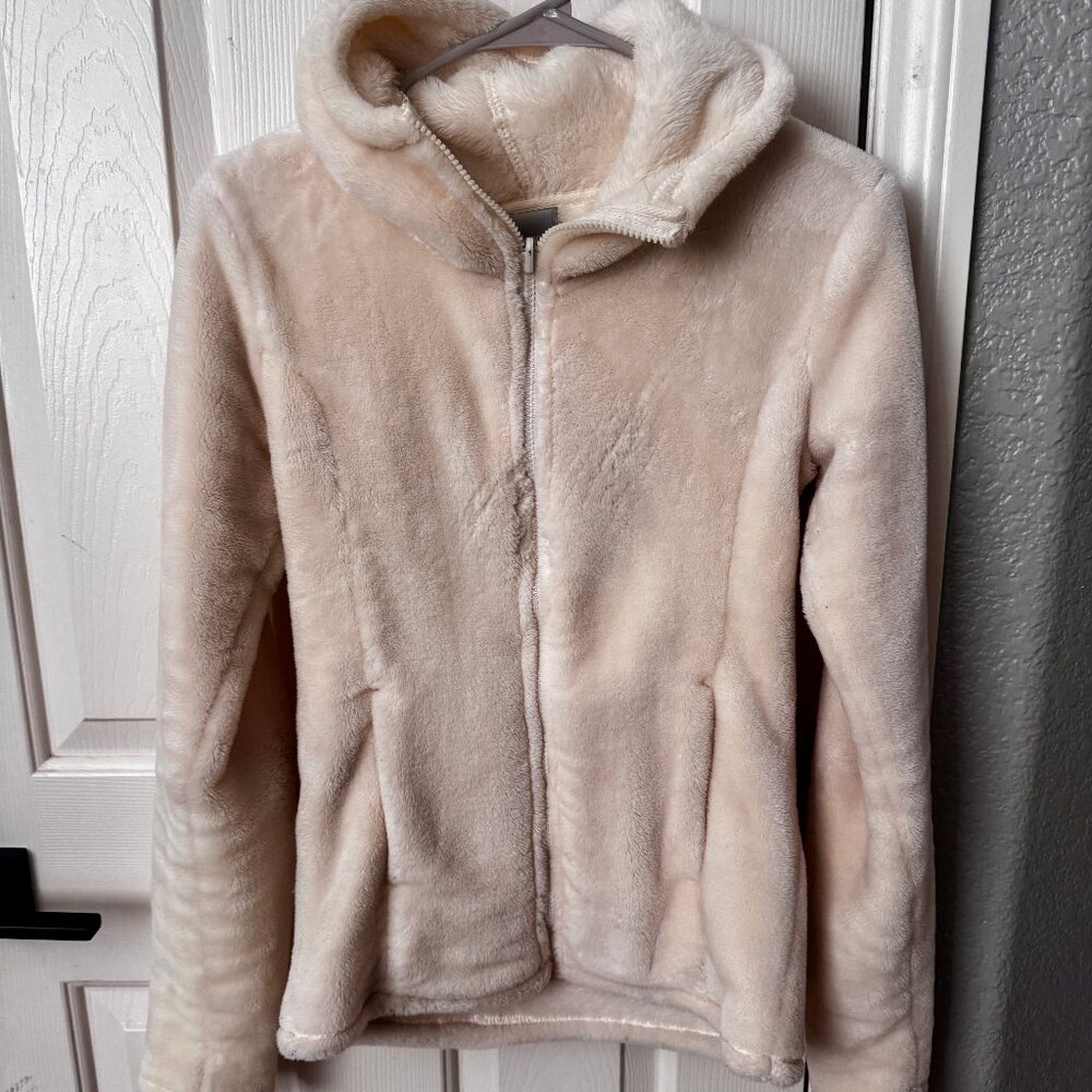 Bench Fuzzy Soft Zip-Up Cream Hoodie - Small